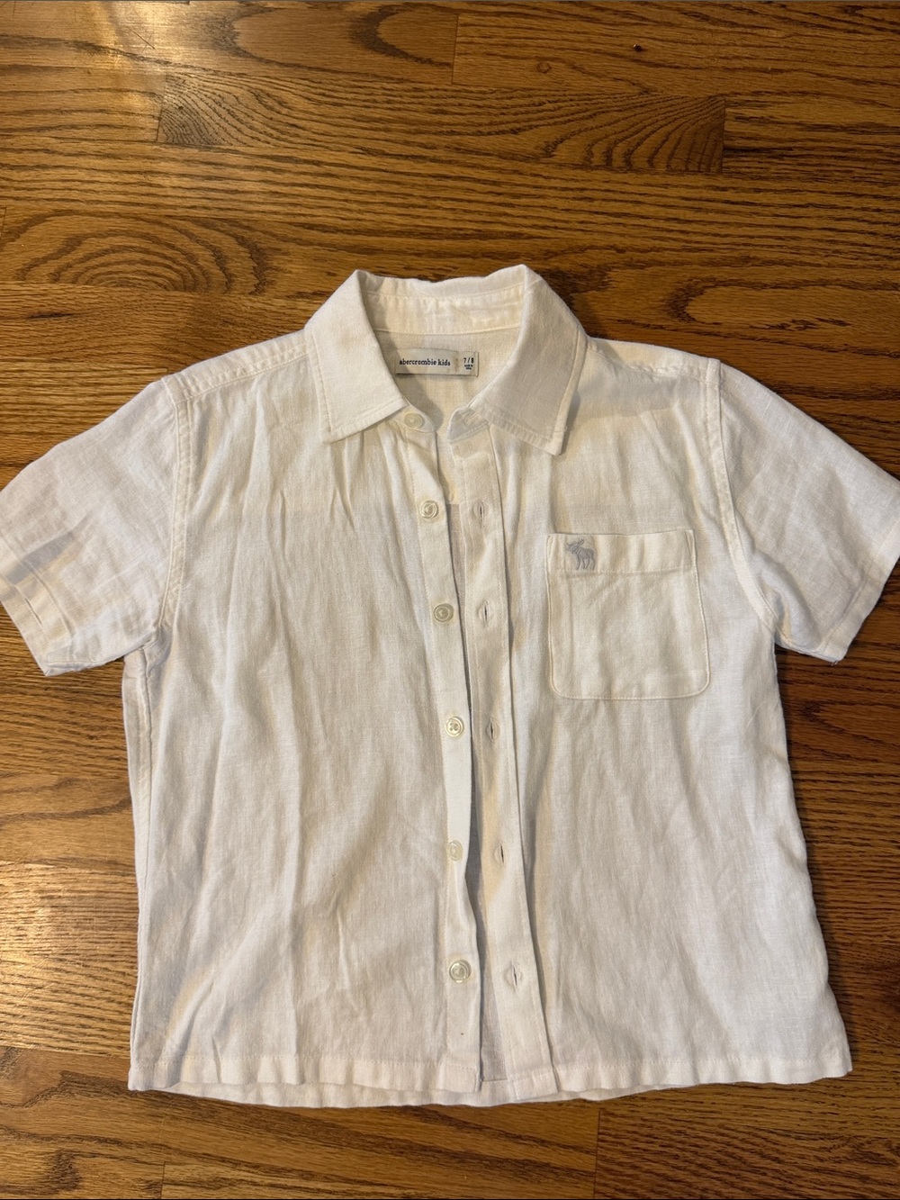 Abercrombie & Fitch White Short-Sleeve Button-Front Shirt